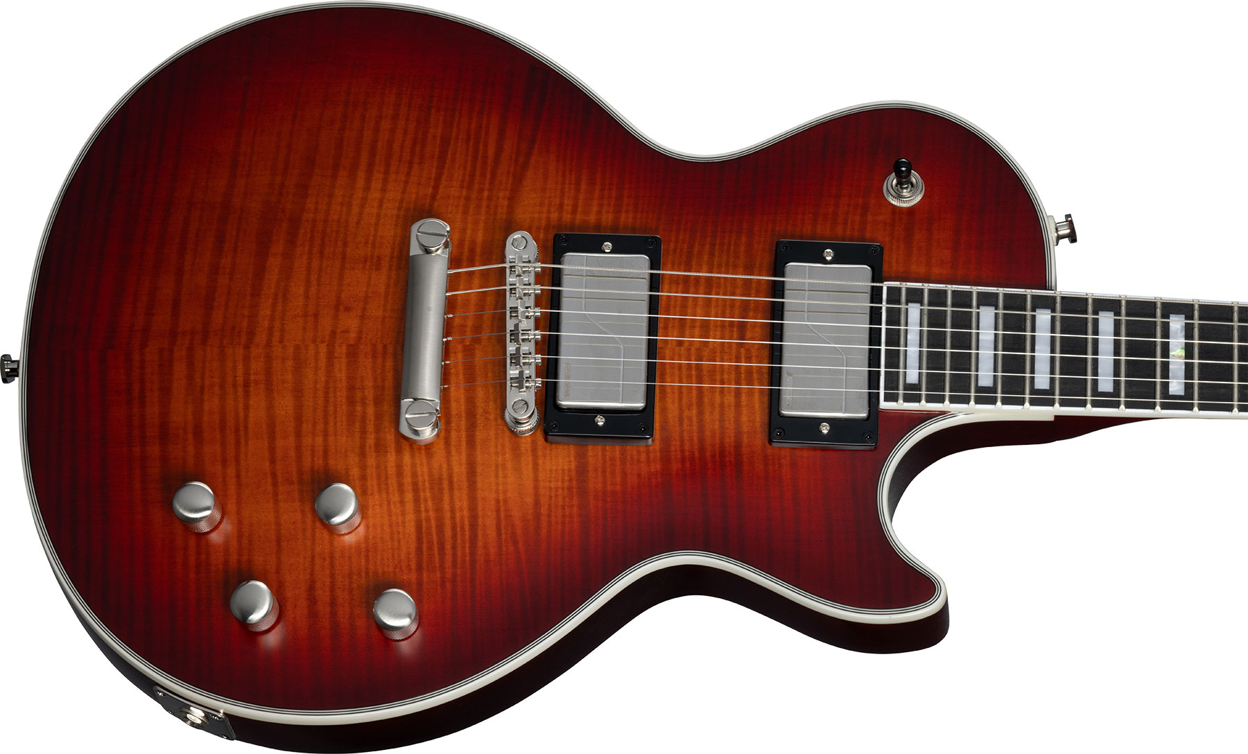 Epiphone Les Paul Prophecy Inspired By / Modern 2h Fishman Fluence Ht Eb - Aged Bengal Tiger Burst - Enkel gesneden elektrische gitaar - Variation 3