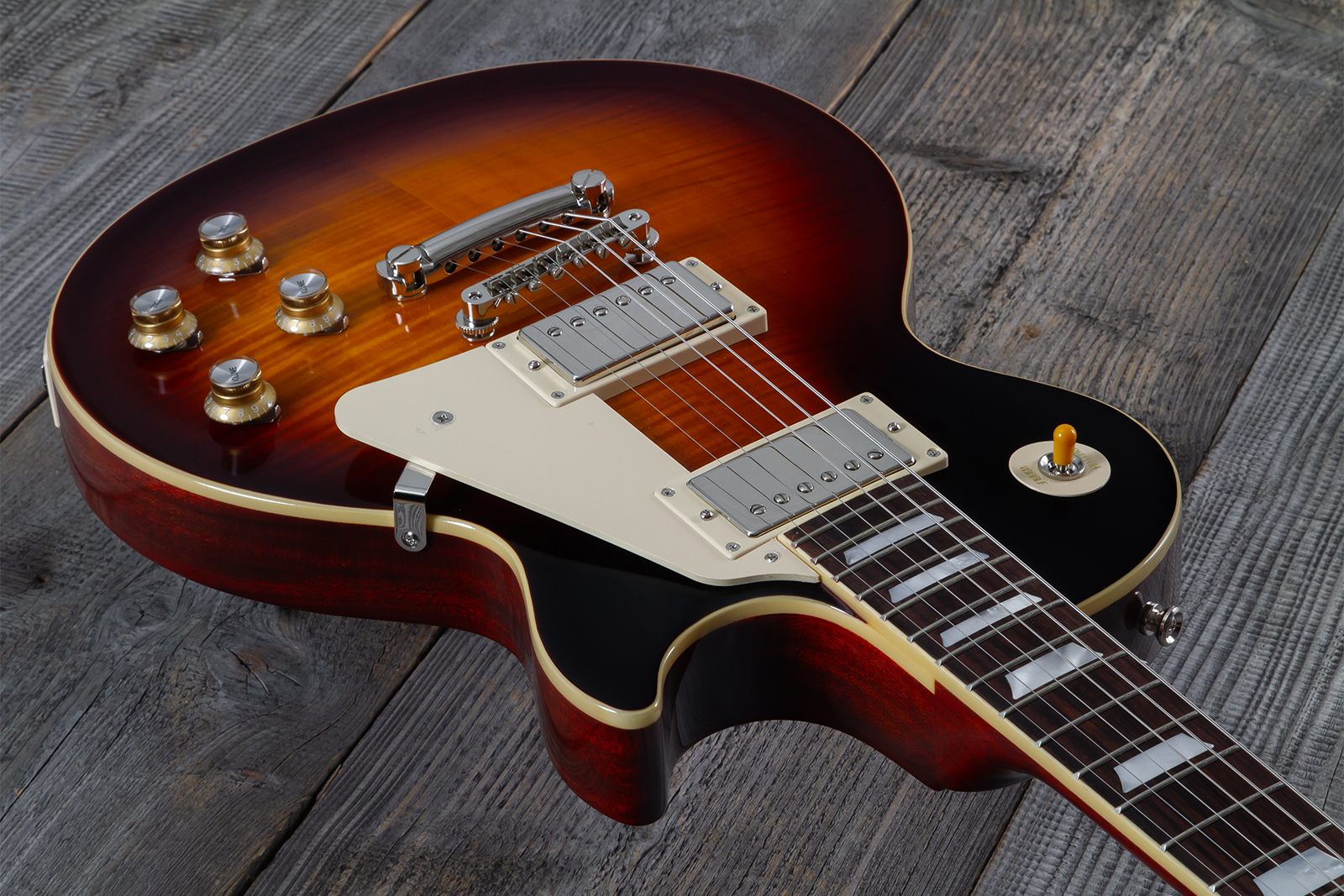 Epiphone Les Paul Standard 1960 Reissue Igc 2h Gibson Ht Rw - Washed Burgundy - Single cut gitaar - Variation 2