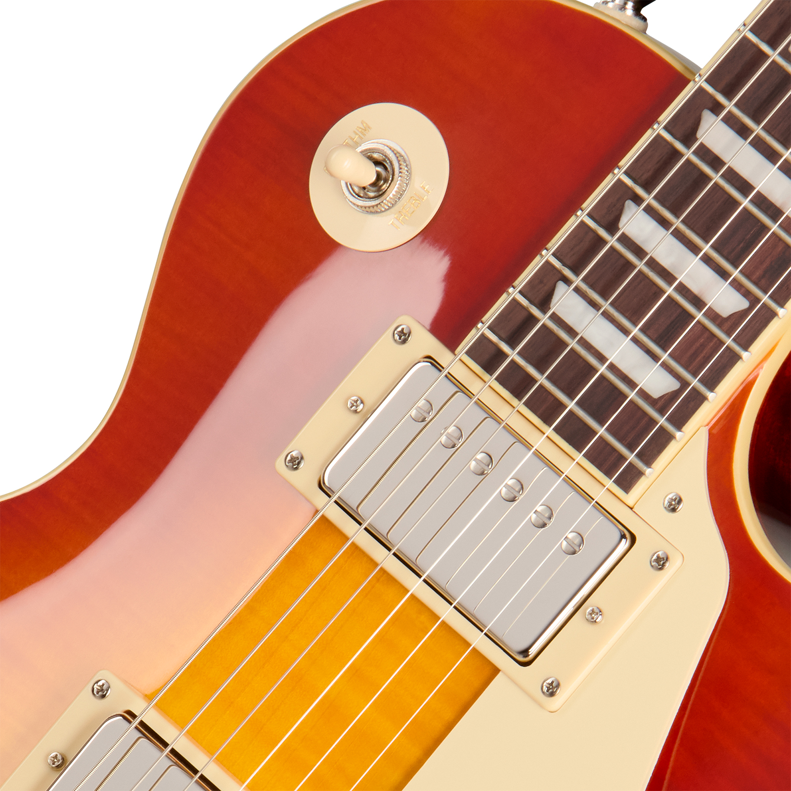 Epiphone Les Paul Standard 50s Figured Ibg Original 2h Ht Rw - Washed Cherry Sunburst - Single cut gitaar - Variation 2