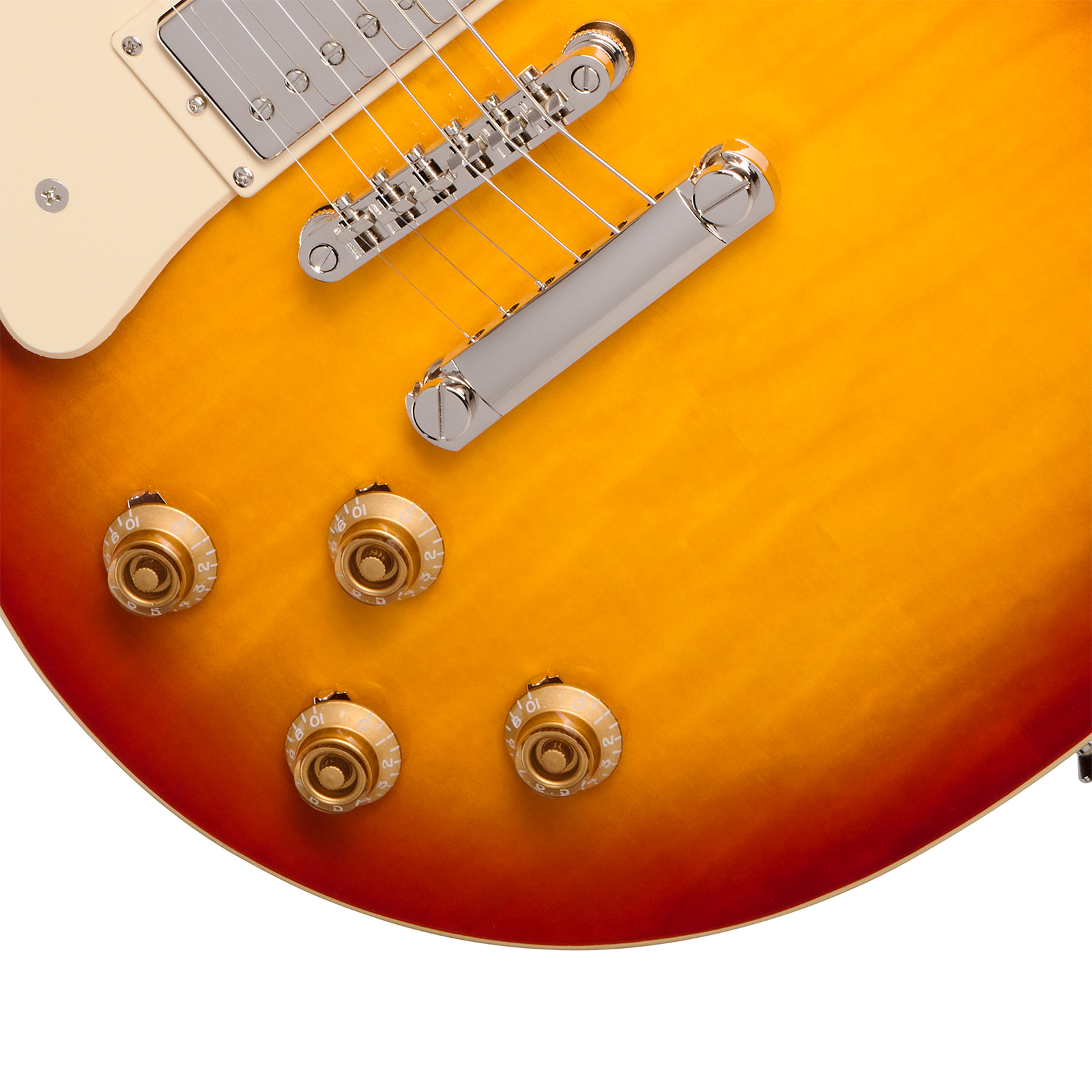 Epiphone Les Paul Standard 50s Figured Lh Ibg Original Gaucher 2h Ht Rw - Washed Cherry Sunburst - Single cut gitaar - Variation 3