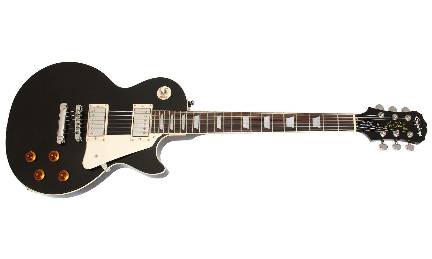 Epiphone Les Paul Standard 2018 Hh Ht Pf - Ebony - Enkel gesneden elektrische gitaar - Variation 1