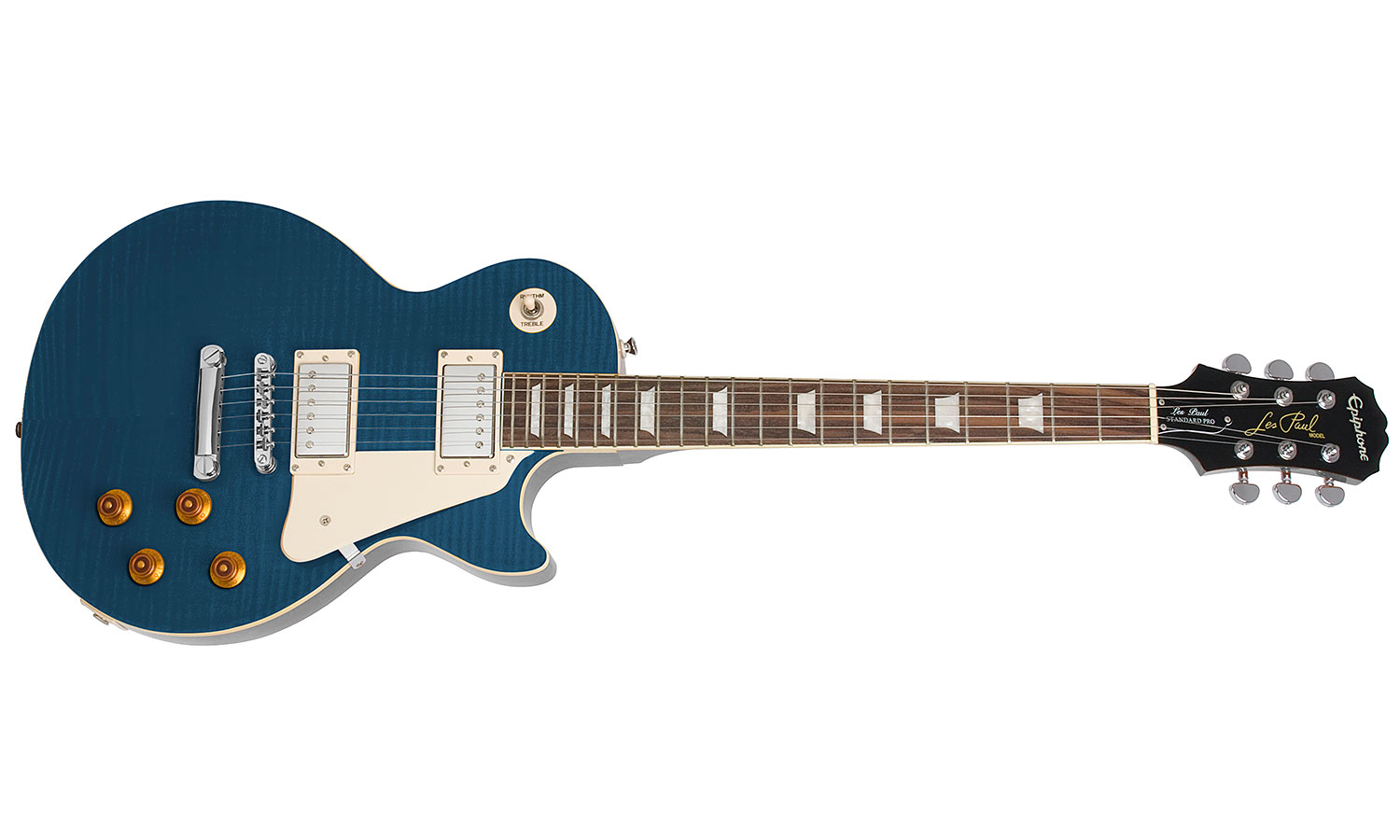 Epiphone Les Paul Standard Plus Top Pro Ch - Trans Blue - Enkel gesneden elektrische gitaar - Variation 1
