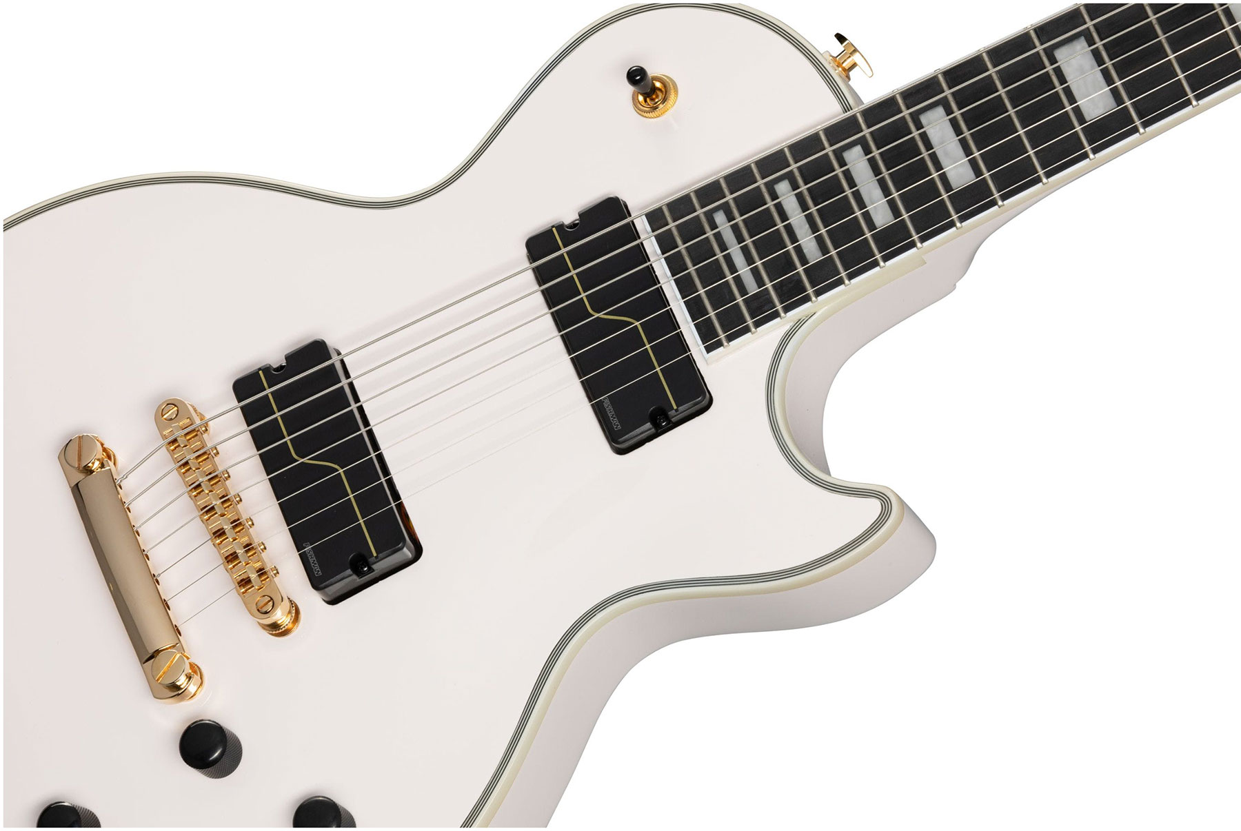 Epiphone Matt Heafy Les Paul Custom Origins 7c Lh Signature Gaucher 2h Fishman Fluence Ht Eb - Bone White - Linkshandige elektrische gitaar - Variatio