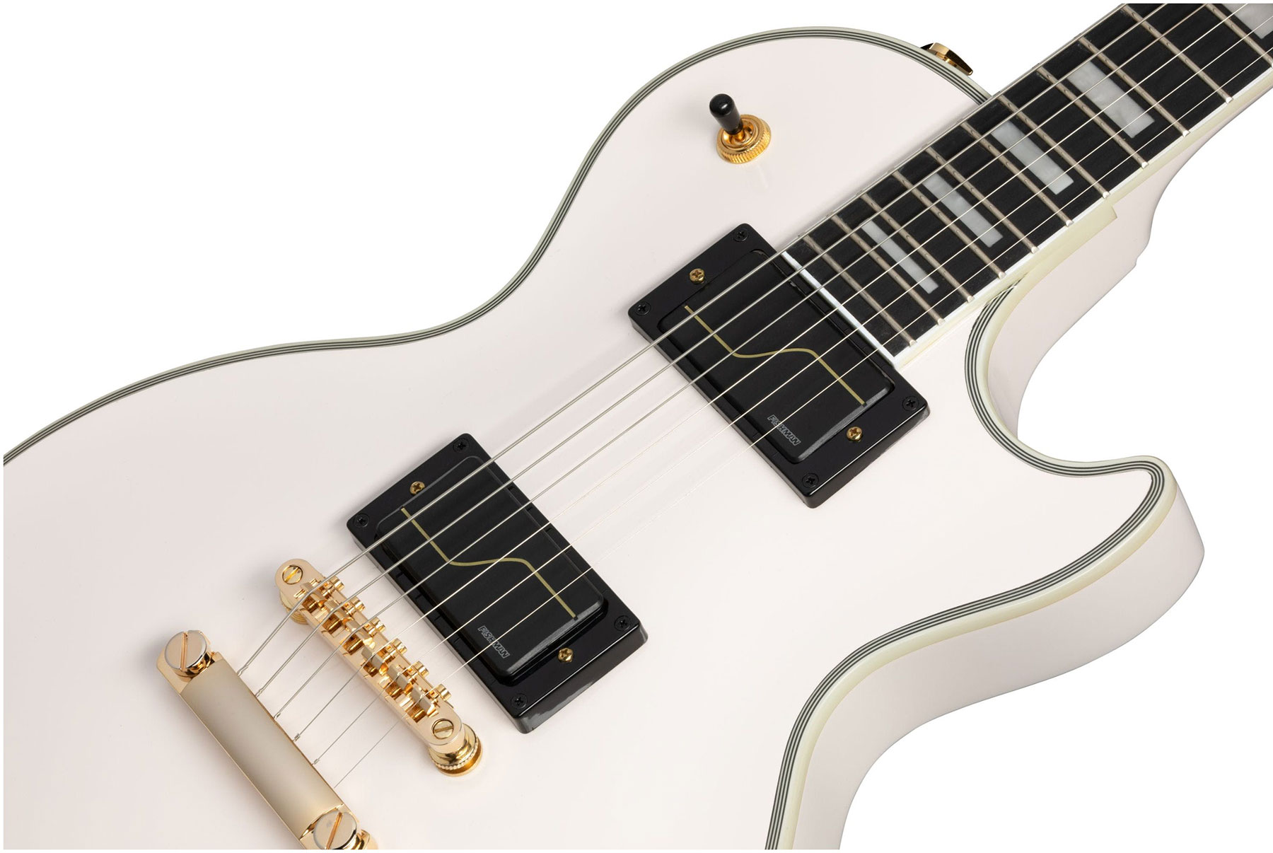 Epiphone Matt Heafy Les Paul Custom Origins Gaucher Signature 2h Fishman Fluence Custom Ht Eb - Bone White - Linkshandige elektrische gitaar - Variati