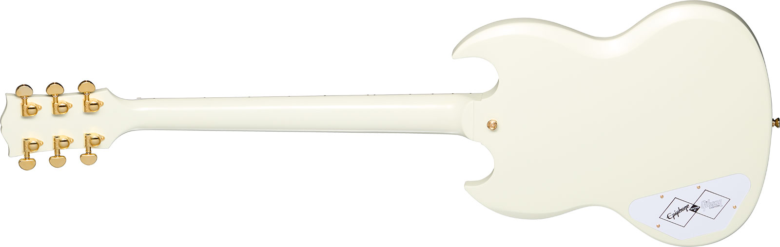 Epiphone Sg Les Paul Custom 1963 Maestro Vibrola Inspired By 2h Trem Eb - Vos Classic White - Guitarra eléctrica de doble corte. - Variation 1