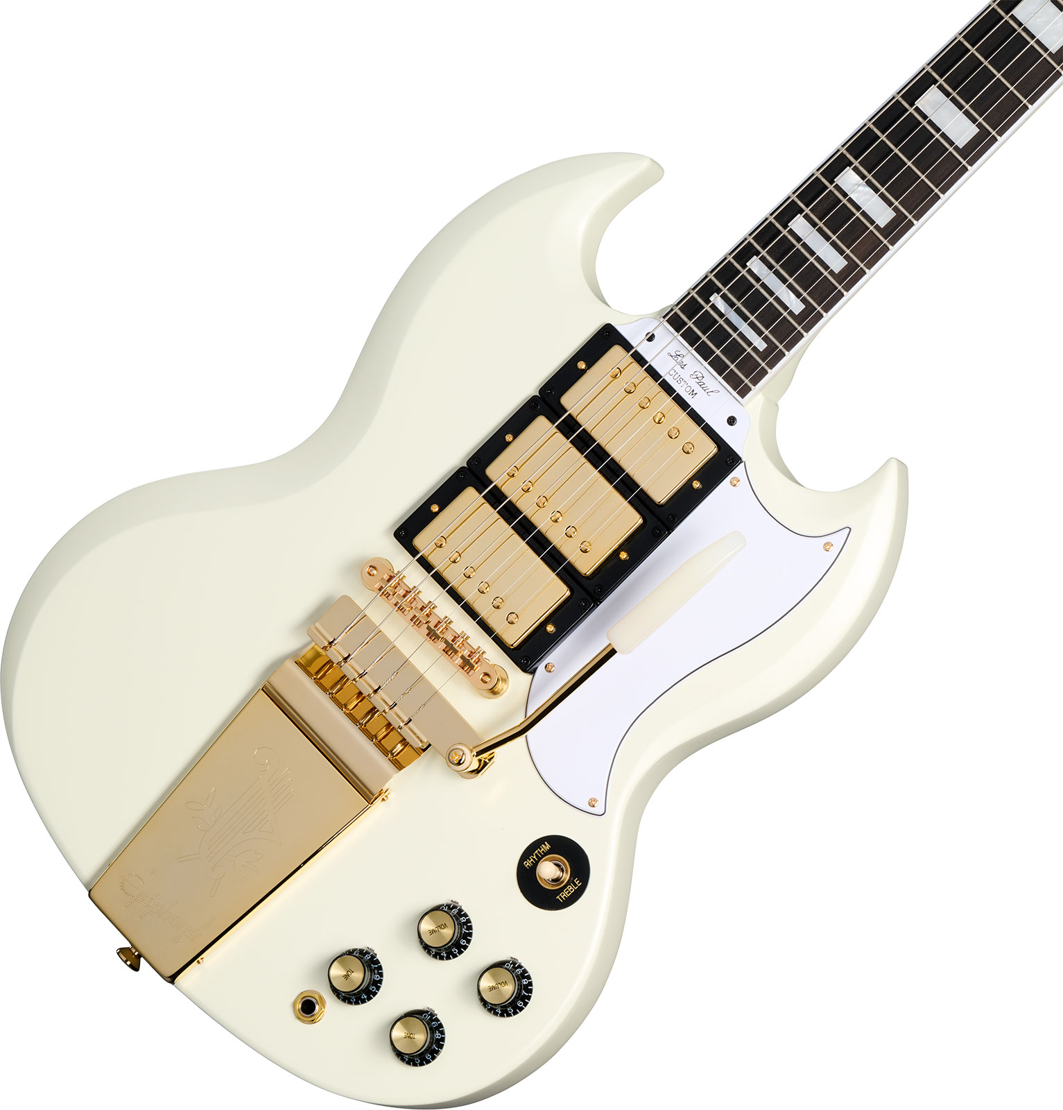 Epiphone Sg Les Paul Custom 1963 Maestro Vibrola Inspired By 2h Trem Eb - Vos Classic White - Guitarra eléctrica de doble corte. - Variation 3