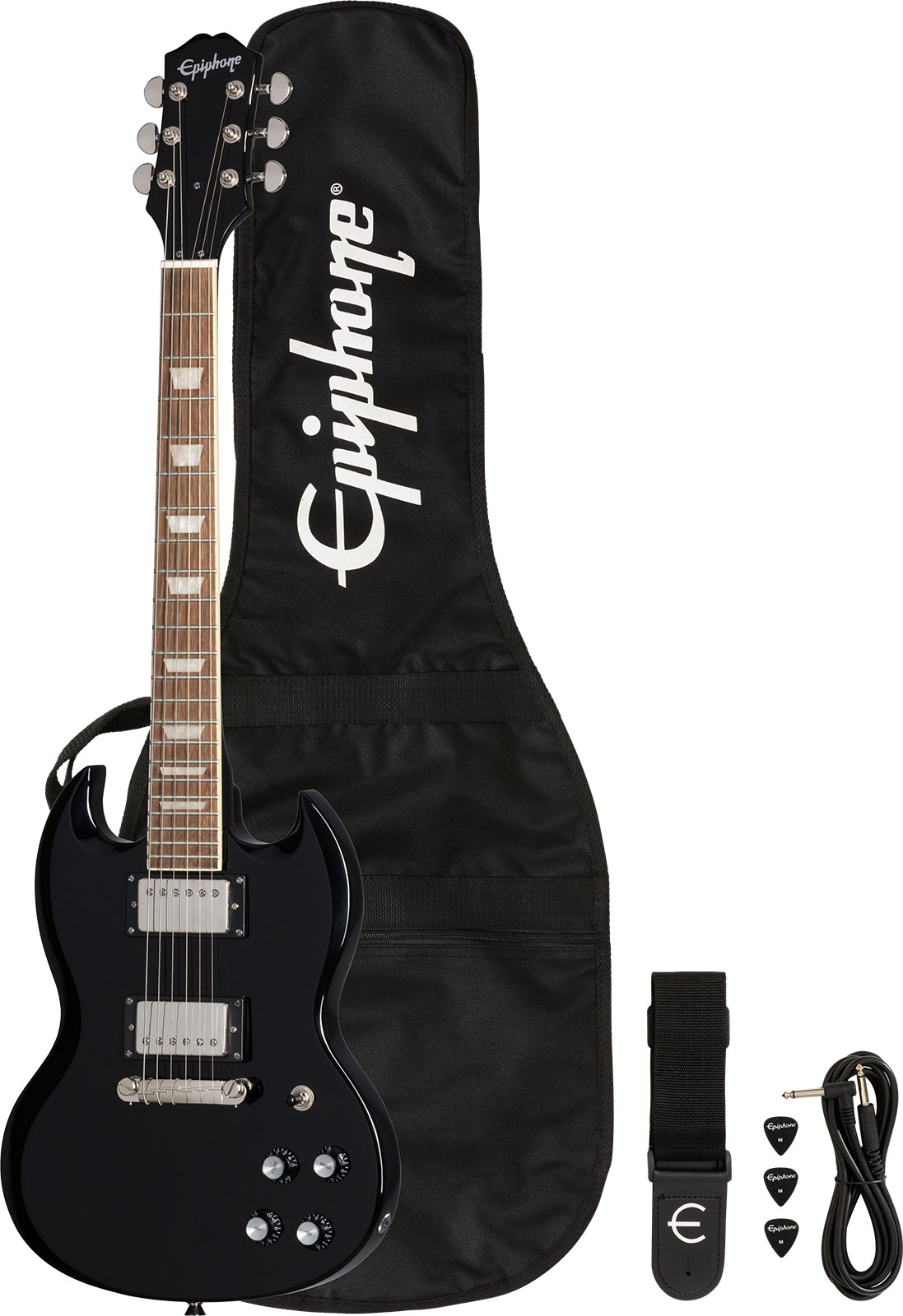 Epiphone Sg Power Players 2h Ht Lau - Dark Matter Ebony - Guitarra eléctrica de doble corte. - Variation 5