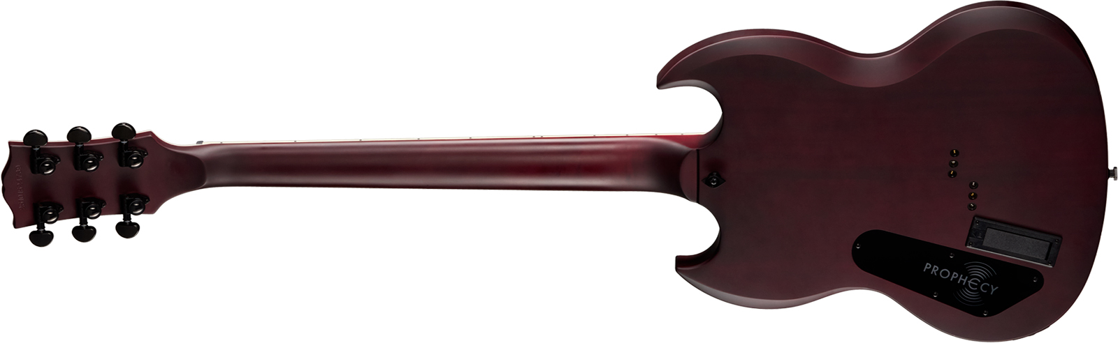 Epiphone Sg Prophecy Modern 2h Fishman Fluence Ht Eb - Crimson Fog Satin - Double cut gitaar - Variation 1