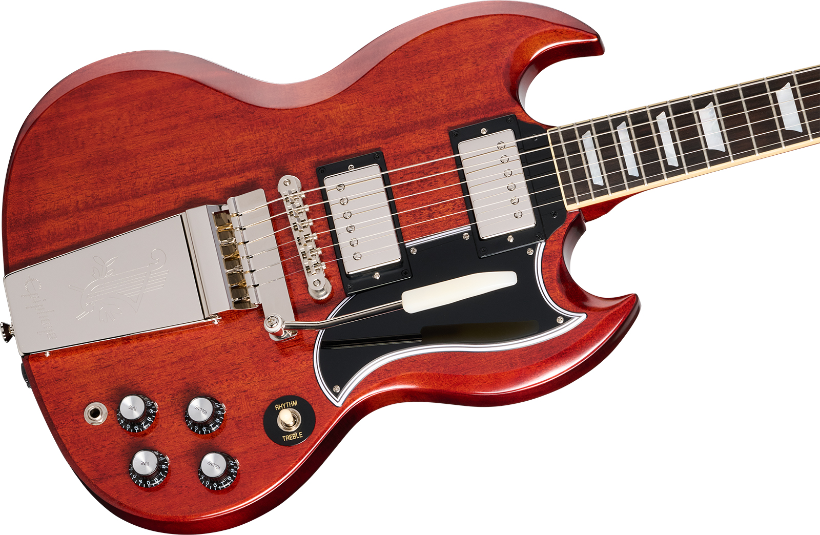 Epiphone Sg Standard 1964 Maestro Vibrola Reissue Ins.by.g.c 2h Gibson Trem Rw - Cherry Red - Guitarra eléctrica de doble corte. - Variation 3