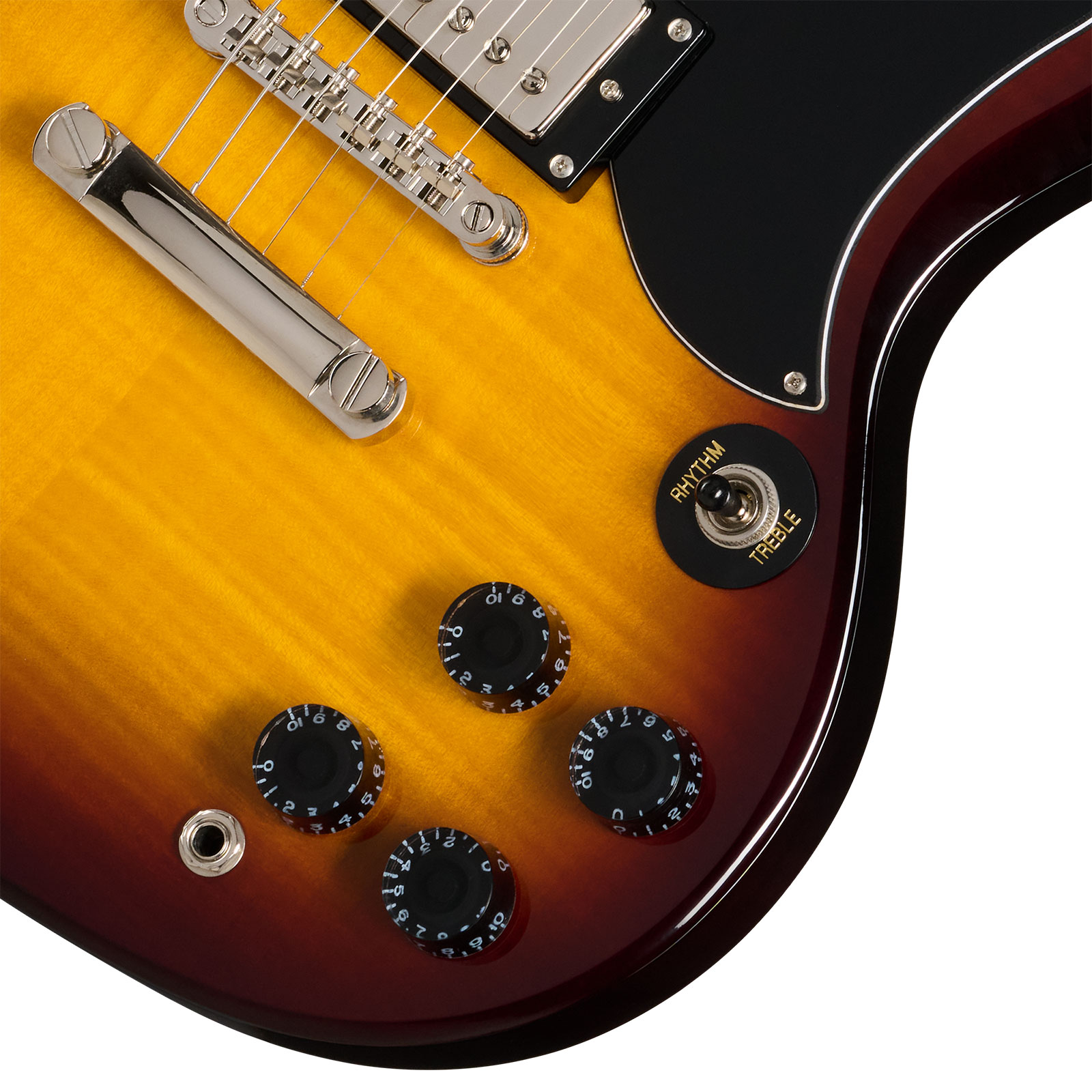 Epiphone Sg Tribute Plus Lh Gaucher Ibg 2h Ht Lau - Vintage Sunburst - Double cut gitaar - Variation 3