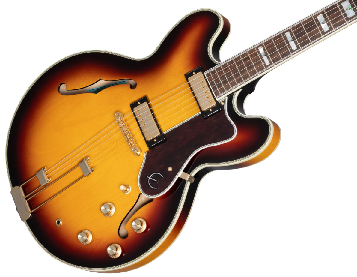 Epiphone Sheraton Archtop 2mh Ht Lau - Vintage Sunburst - Semi hollow elektriche gitaar - Variation 3