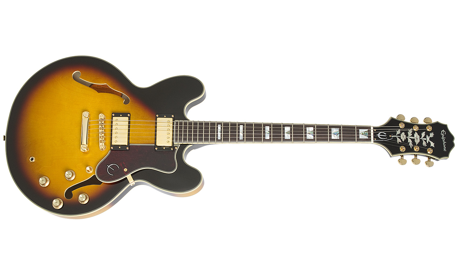 Epiphone Sheraton Ii Pro 2018 2h Ht Pf - Vintage Sunburst - Semi hollow elektriche gitaar - Variation 1