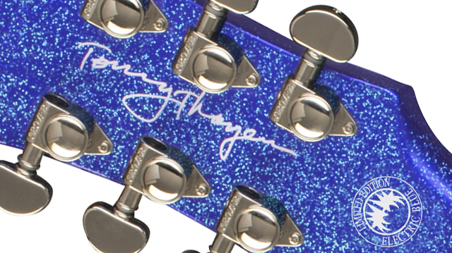 Epiphone Tommy Thayer Les Paul Electric Blue Outfit Signature 2h Ht Lau - Blue - Enkel gesneden elektrische gitaar - Variation 3