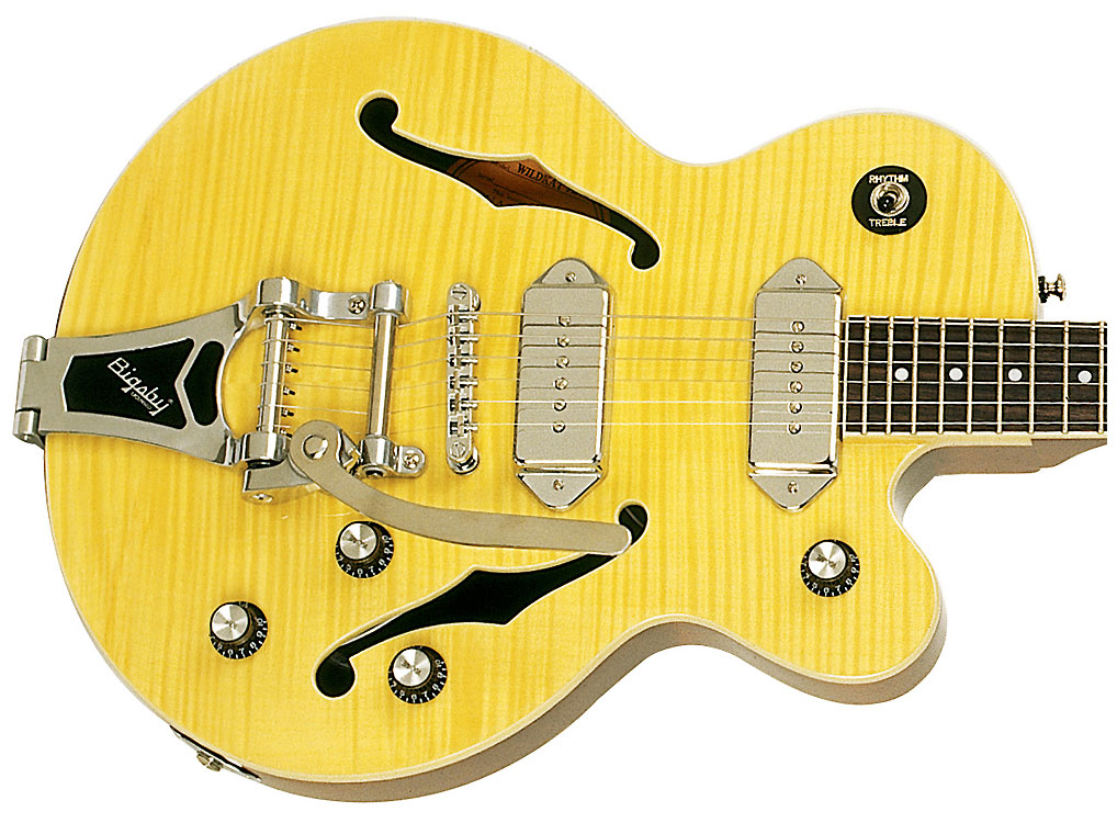 Epiphone Wildkat Bigsby Ch - Antique Natural - Semi hollow elektriche gitaar - Variation 2