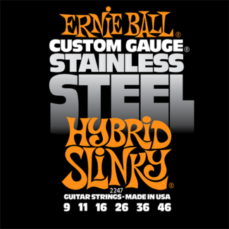 Ernie Ball Jeu De 6 Cordes Electric (6) 2247 Custom Gauge Stainless Steel Hybrid Slinky 9-46 - Elektrische gitaarsnaren - Variation 1