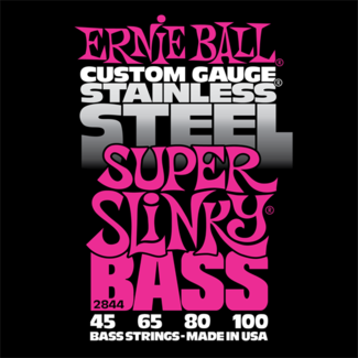 Ernie Ball Jeu De 4 Cordes Bass (4) 2844 Custom Gauge Stainless Steel Super Slinky 45-100 - Elektrische bassnaren - Variation 2