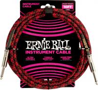 Braided Instrument Cable Straight/Straight 10ft - Red Black