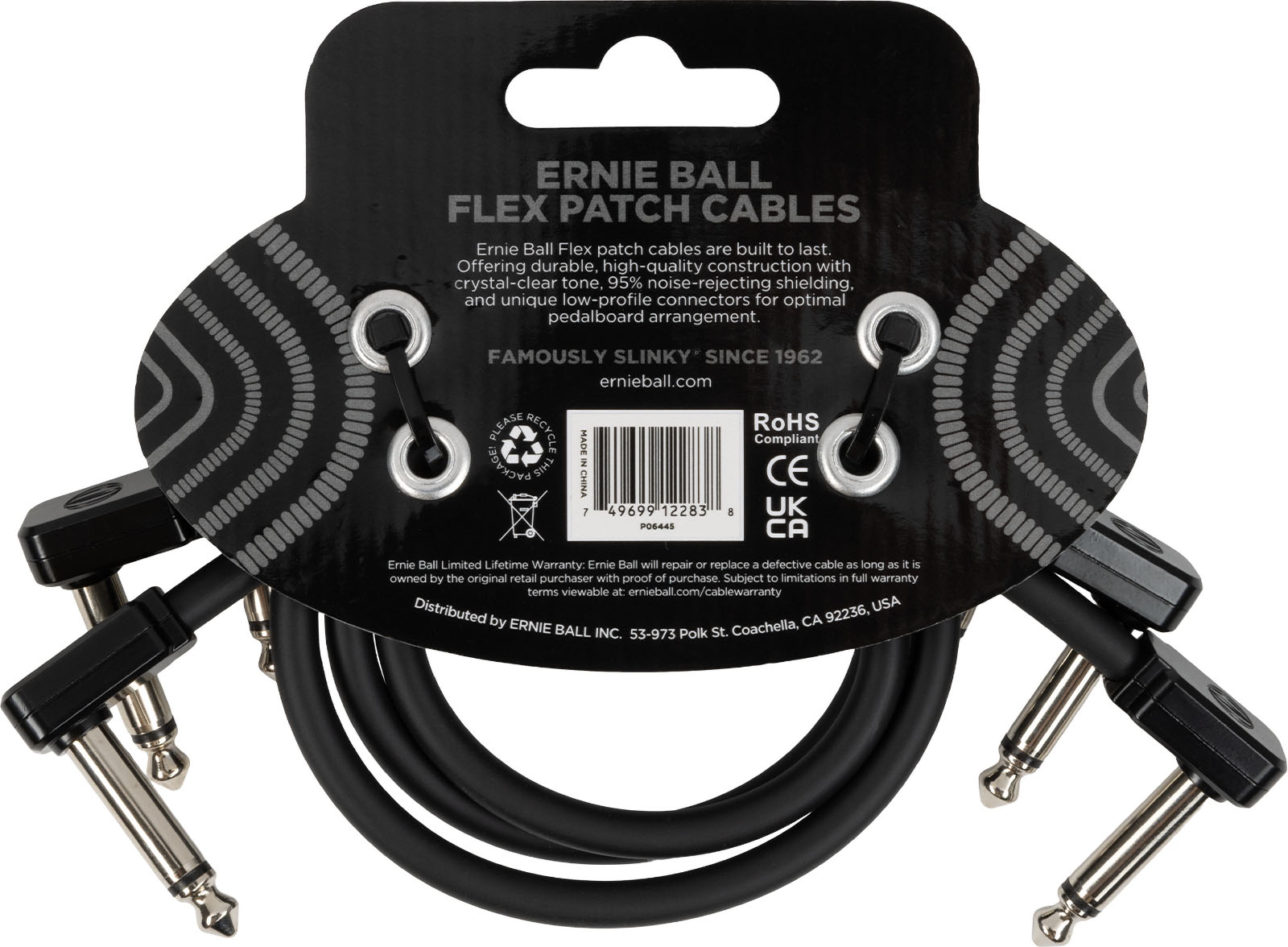 Ernie Ball CÂble De Patch Flex 30cm - Pack De 3 Noir - Patch - Variation 1