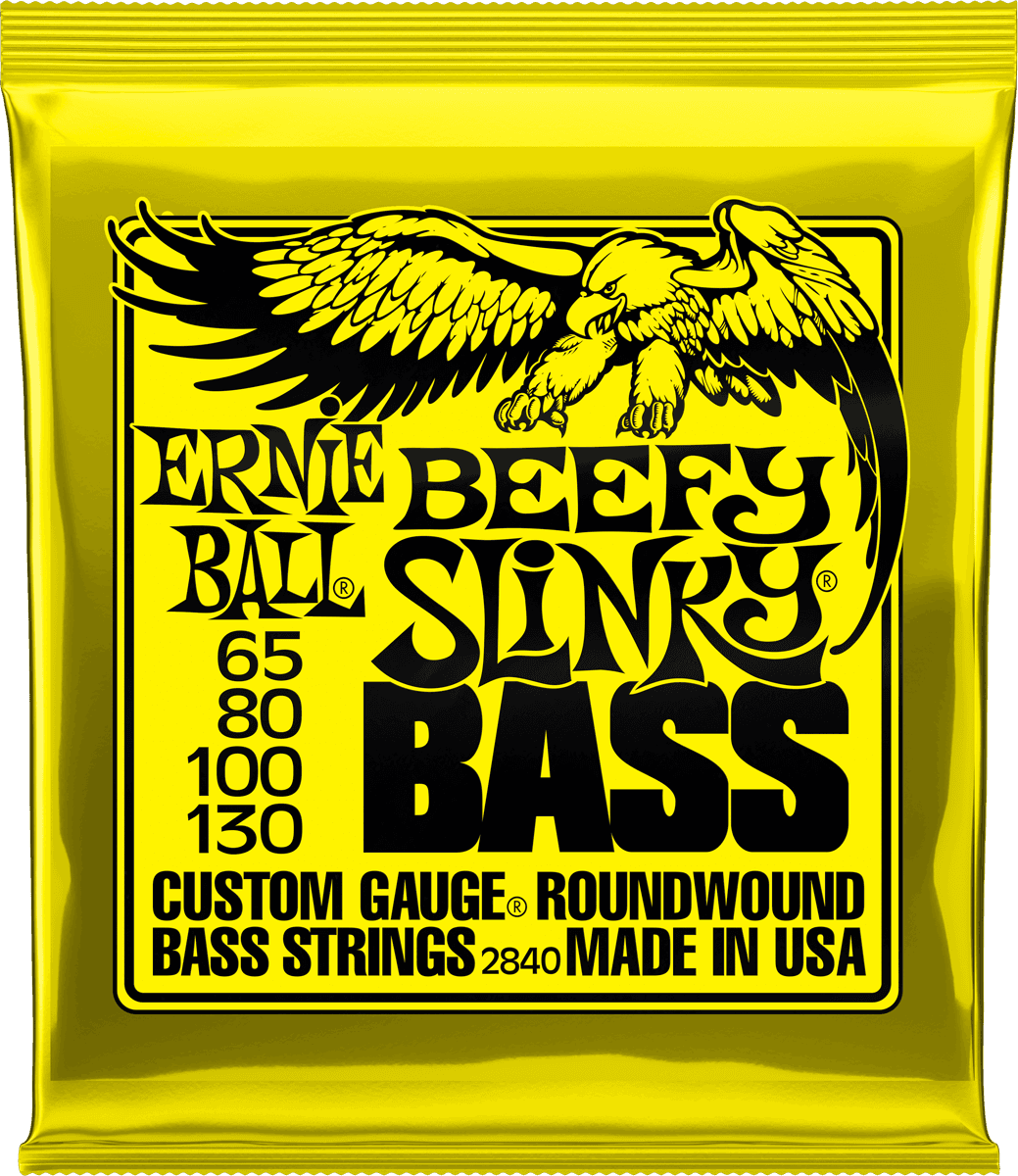 Ernie Ball Jeu De 4 Cordes Bass (4) 2840 Beefy Slinky 65-130 - Elektrische bassnaren - Main picture