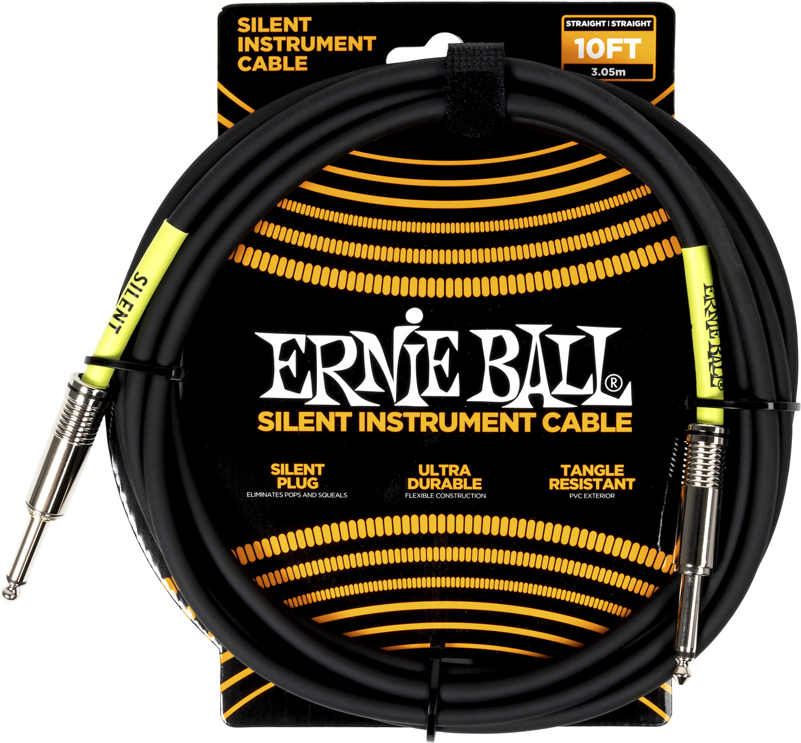 Ernie Ball Cable Instrument Classic Silent Jack/jack 3m Noir - Kabel - Main picture