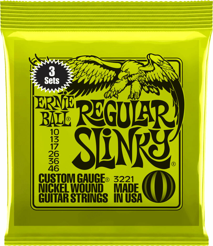 Ernie Ball Jeu De 6 Cordes Electric (3x Set) 3221 Regular Slinky 10-46 - Elektrische gitaarsnaren - Main picture