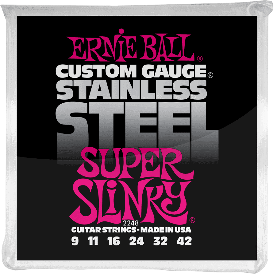 Ernie Ball Jeu De 6 Cordes Electric (6) 2248 Custom Gauge Stainless Steel Super Slinky 9-46 - Elektrische gitaarsnaren - Main picture