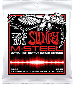 Ernie Ball Jeu De 6 Cordes Electric (6) 2915 Slinky M-steel High Ouput 10-52 - Elektrische gitaarsnaren - Main picture