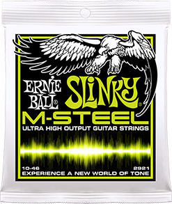 Ernie Ball Jeu De 6 Cordes Electric (6) 2921 Slinky M-steel High Output 10-46 - Elektrische gitaarsnaren - Main picture