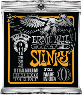 Ernie Ball Jeu De 6 Cordes Electric (6) 3122 Coated Titanium Hybrid Slinky 09-46 - Elektrische gitaarsnaren - Main picture