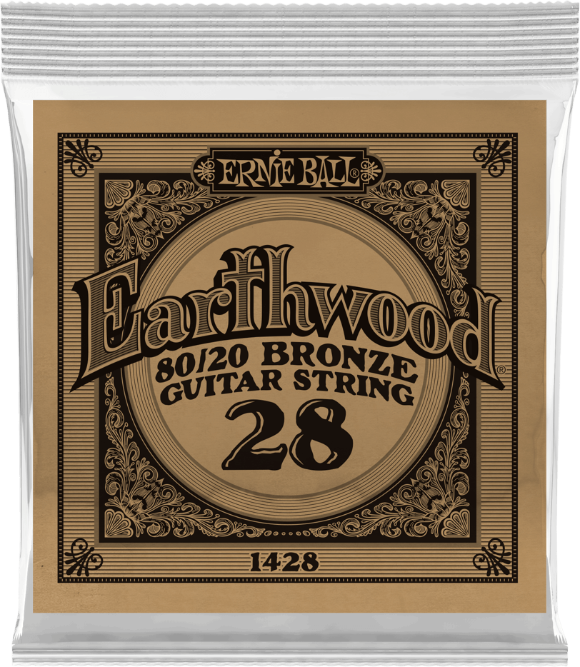 Ernie Ball Corde Au DÉtail Folk (1) Earthwood 80/20 Bronze 028 - Westerngitaarsnaren - Main picture