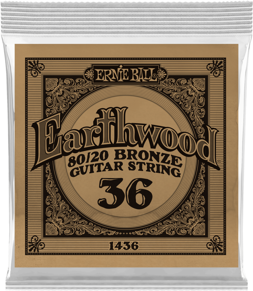 Ernie Ball Corde Au DÉtail Folk (1) Earthwood 80/20 Bronze 036 - Westerngitaarsnaren - Main picture