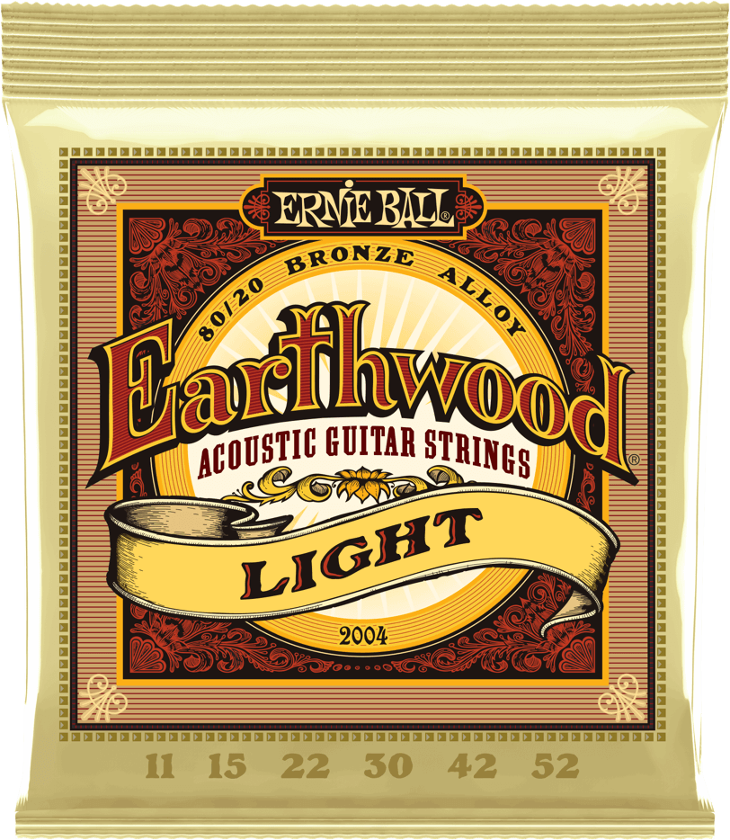 Ernie Ball Jeu De 6 Cordes Folk (6) 2004 Earthwood 80/20 Bronze Light 11-52 - Westerngitaarsnaren - Main picture