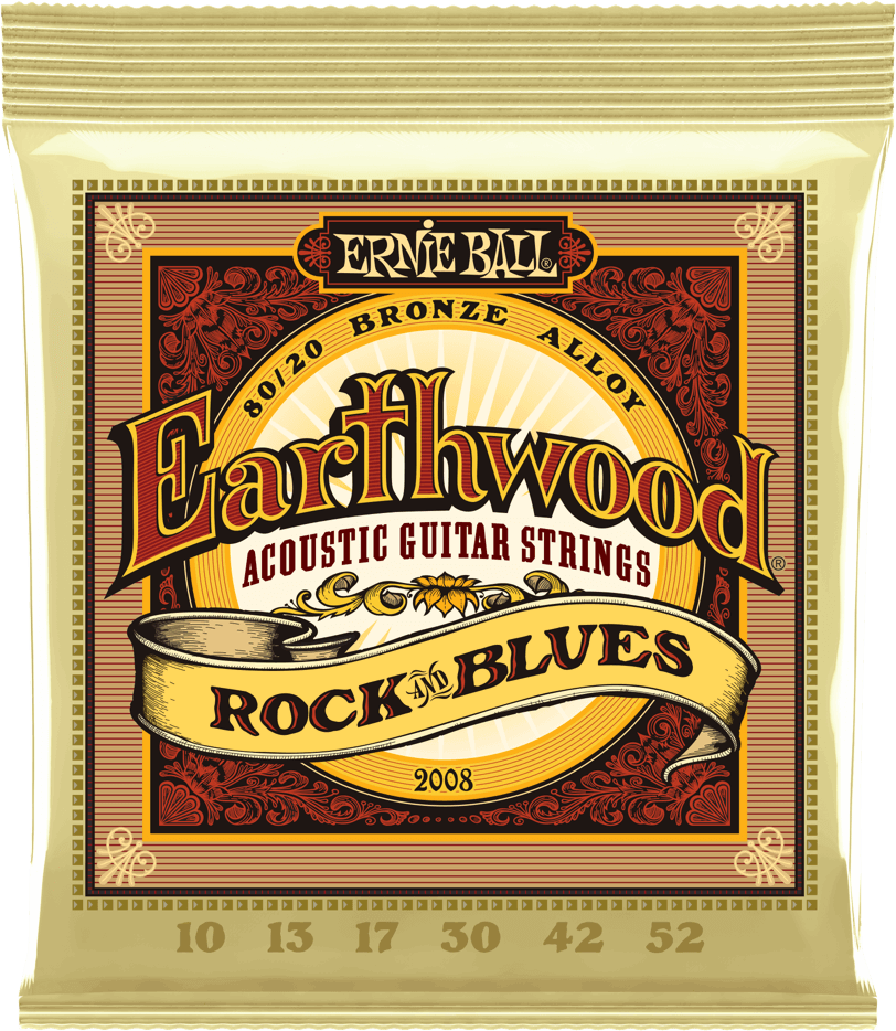 Ernie Ball Jeu De 6 Cordes Folk (6) 2008 Earthwood  80/20 Bronze Rock & Blues 10-52 - Westerngitaarsnaren - Main picture