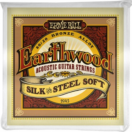 Ernie Ball Jeu De 6 Cordes Folk (6) 2045 Earthwood 80/20 Bronze Soft - Silk&steel 11-52 - Westerngitaarsnaren - Main picture