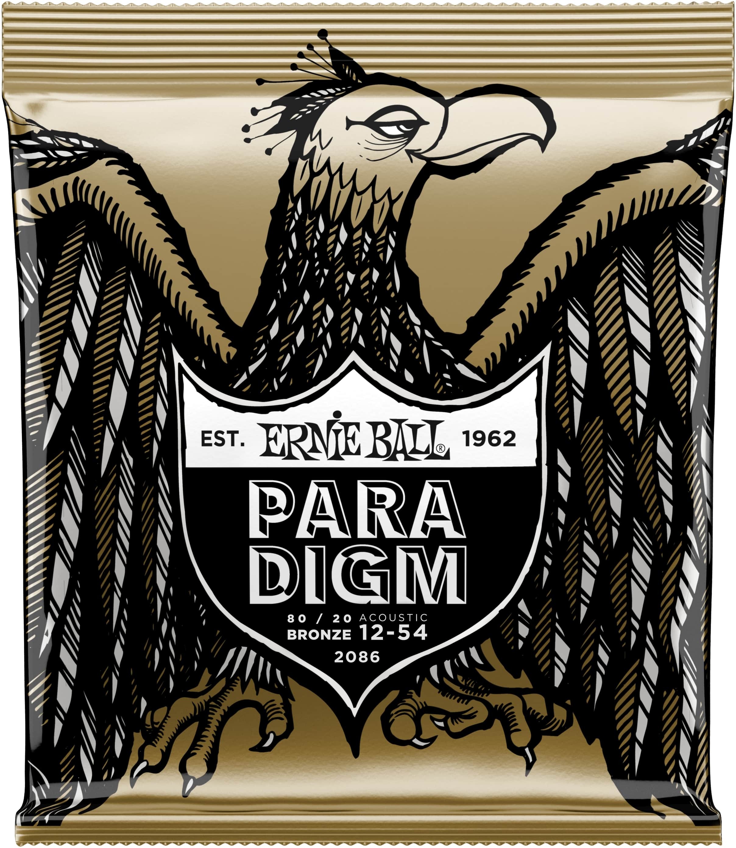 Ernie Ball Jeu De 6 Cordes Folk (6) 2086 Paradigm 80/20 Bronze Medium Light 12-54 - Westerngitaarsnaren - Main picture