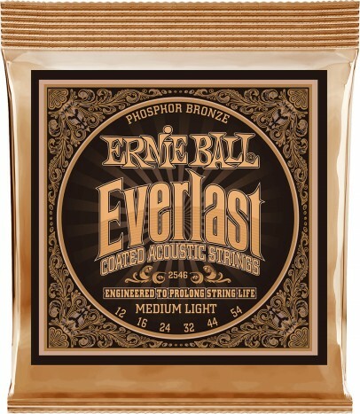 Ernie Ball Jeu De 6 Cordes Folk (6) 2546 Everlast Coated Phosphor Bronze Medium Light 12-54 - Westerngitaarsnaren - Main picture
