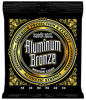 Ernie Ball Jeu De 6 Cordes Folk (6) 2566 Aluminum Bronze Medium Light 12-54 - Westerngitaarsnaren - Main picture