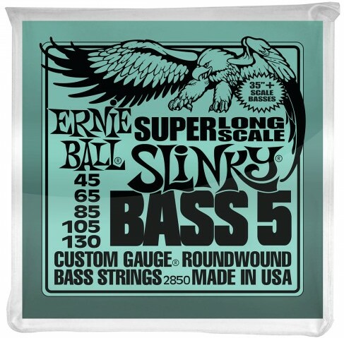 Ernie Ball P02850 5-string Slinky Nickel Wound Super Long Scale Electric Bass 5c 45-130 - Elektrische bassnaren - Main picture