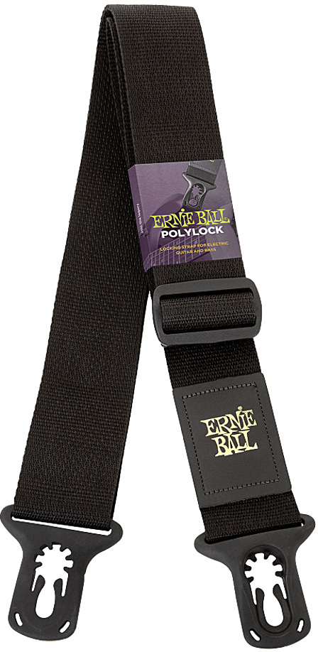 Ernie Ball Polylock Guitar Strap Black - Gitaarriem - Main picture