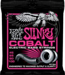Elektrische bassnaren Ernie ball Bass (4) 2734 Slinky Cobalt 45-100 - Set van 4 snaren