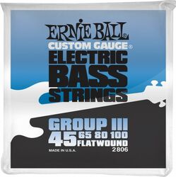 Elektrische bassnaren Ernie ball Bass (4) 2806  Flatwound Group III 45-100 - Set van 4 snaren