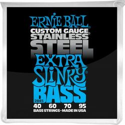 Elektrische bassnaren Ernie ball Bass (4) 2845 Stainless Steel Extra Slinky - Set van 4 snaren