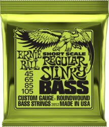 Elektrische bassnaren Ernie ball Bass (4) 2852 Regular Slinky Short Scale 45-105 - Set van 4 snaren