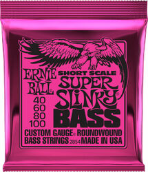 Elektrische bassnaren Ernie ball Bass (4) 2854 Super Slinky Short Scale 40-100 - Set van 4 snaren