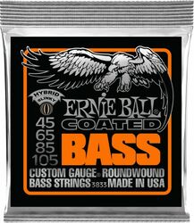 Elektrische bassnaren Ernie ball Bass (4) 3833 Coated Hybrid Slinky 45-105 - Set van 4 snaren