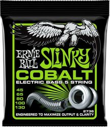 Elektrische bassnaren Ernie ball Bass (5) 2736 Slinky Cobalt 45-130 - 5-snarige set