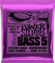 Elektrische bassnaren Ernie ball Bass (5) 2821 Power Slinky 50-135 - 5-snarige set