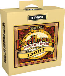 Westerngitaarsnaren  Ernie ball Earthwood 80/20 Bronze Light 11-52 - Pack De 3 - Snarenset