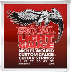 Elektrische gitaarsnaren Ernie ball Electric (6) 2208 Nickel Wound Light 11-52 - Snarenset