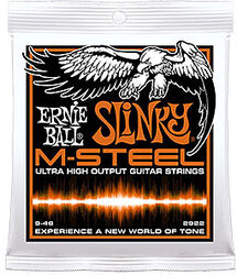 Elektrische gitaarsnaren Ernie ball Electric (6) 2922 Slinky M-Steel 9-46 - Snarenset